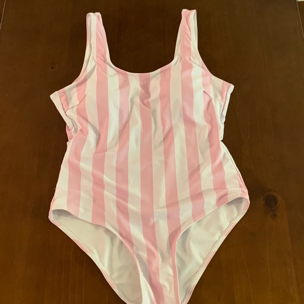 NWOT Striped One Piece Bathing Suit